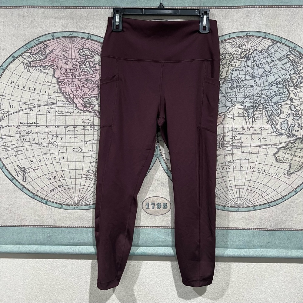 90 Degree by Reflex Plum Colored Yoga Pants with Pockets